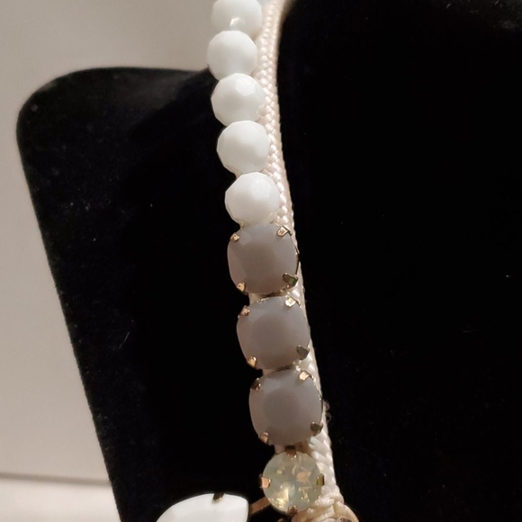 Bebe Embellished Necklace in White - Picture 4 of 5